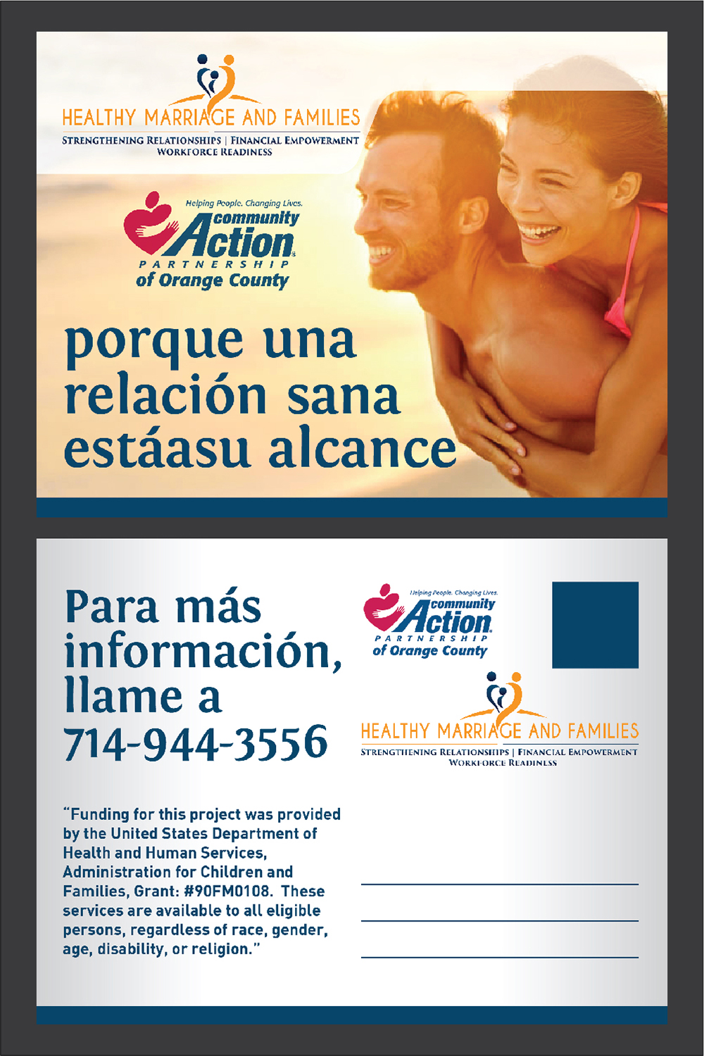 Postcard Design by Deziners Zone for Community Action Partnership of Orange County | Design #16185110