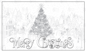 Coloring Poster for Christmas--Family or Kids coloring. | Diseño Con Ilustración por SofiaDesignStudio