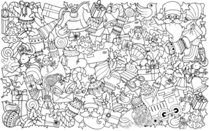 Coloring Poster for Christmas--Family or Kids coloring.