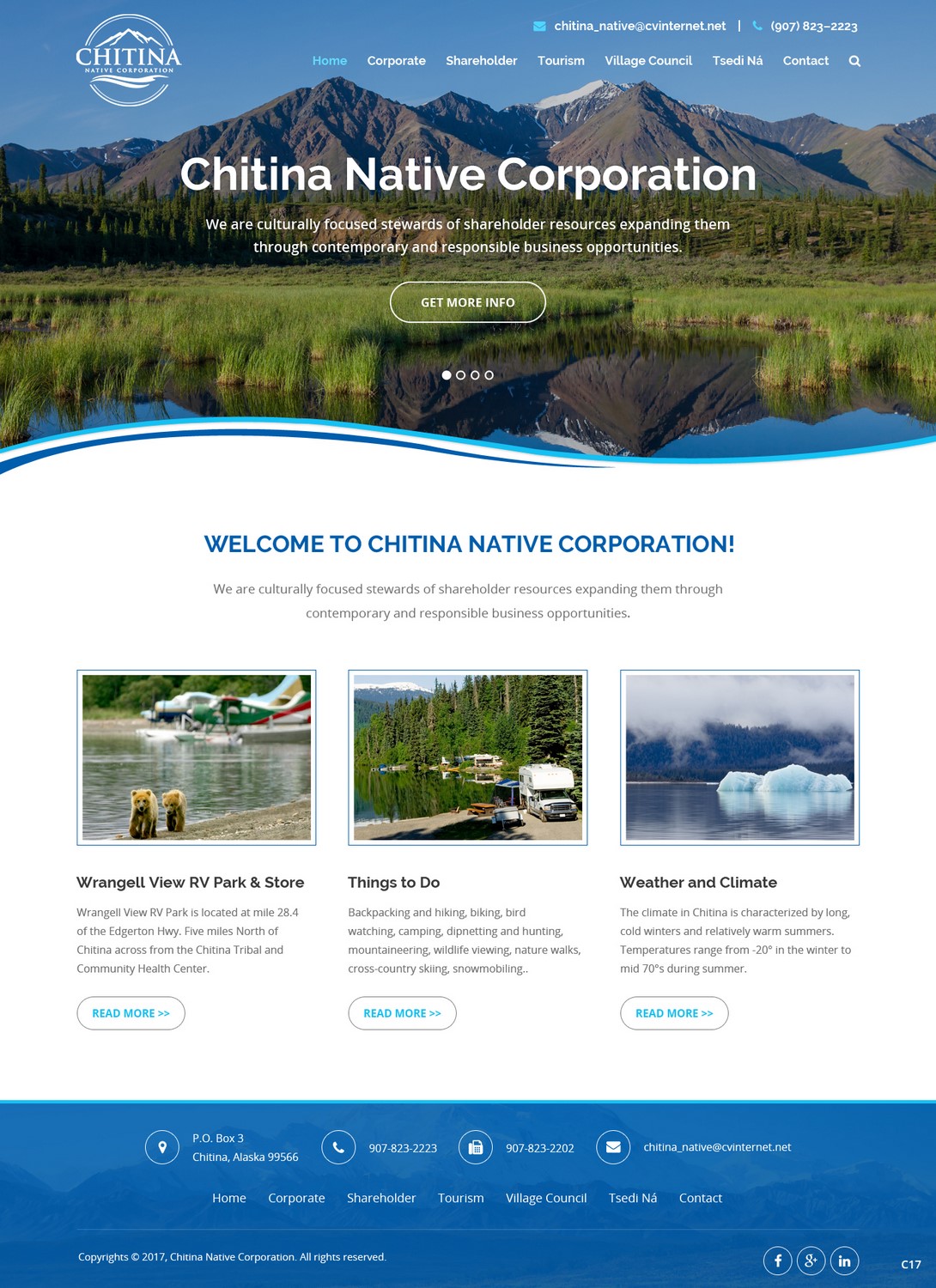Web Design by pb for Chitina Native Corporation | Design #16178828