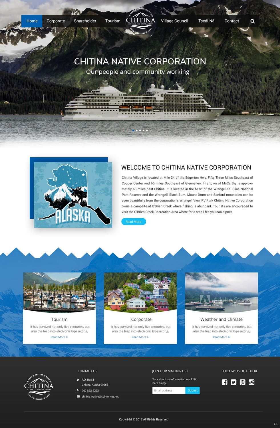 Web Design by pb for Chitina Native Corporation | Design #16178830
