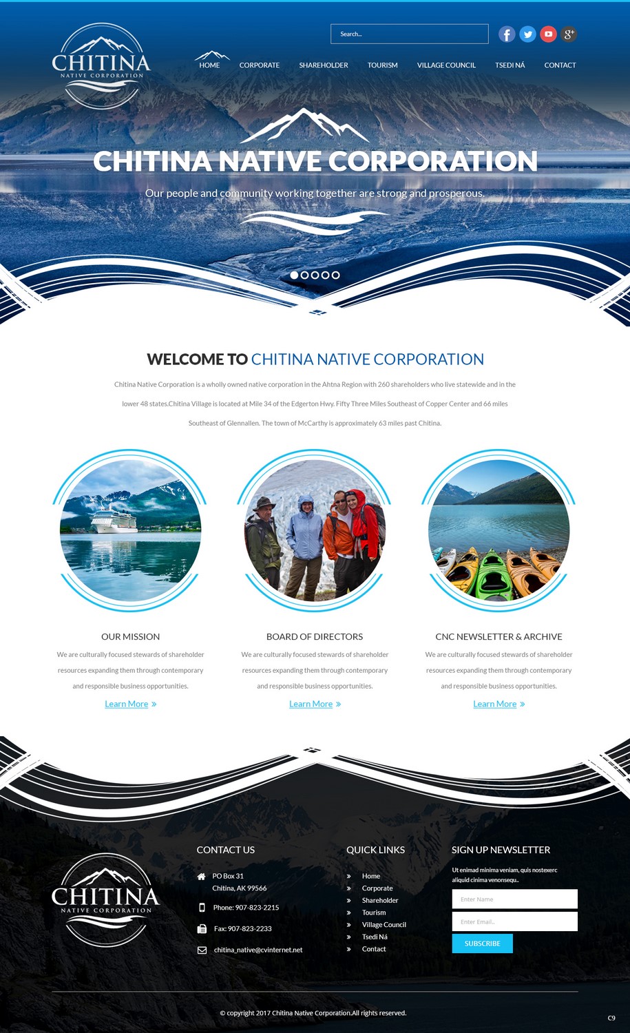 Web Design by pb for Chitina Native Corporation | Design #16178855