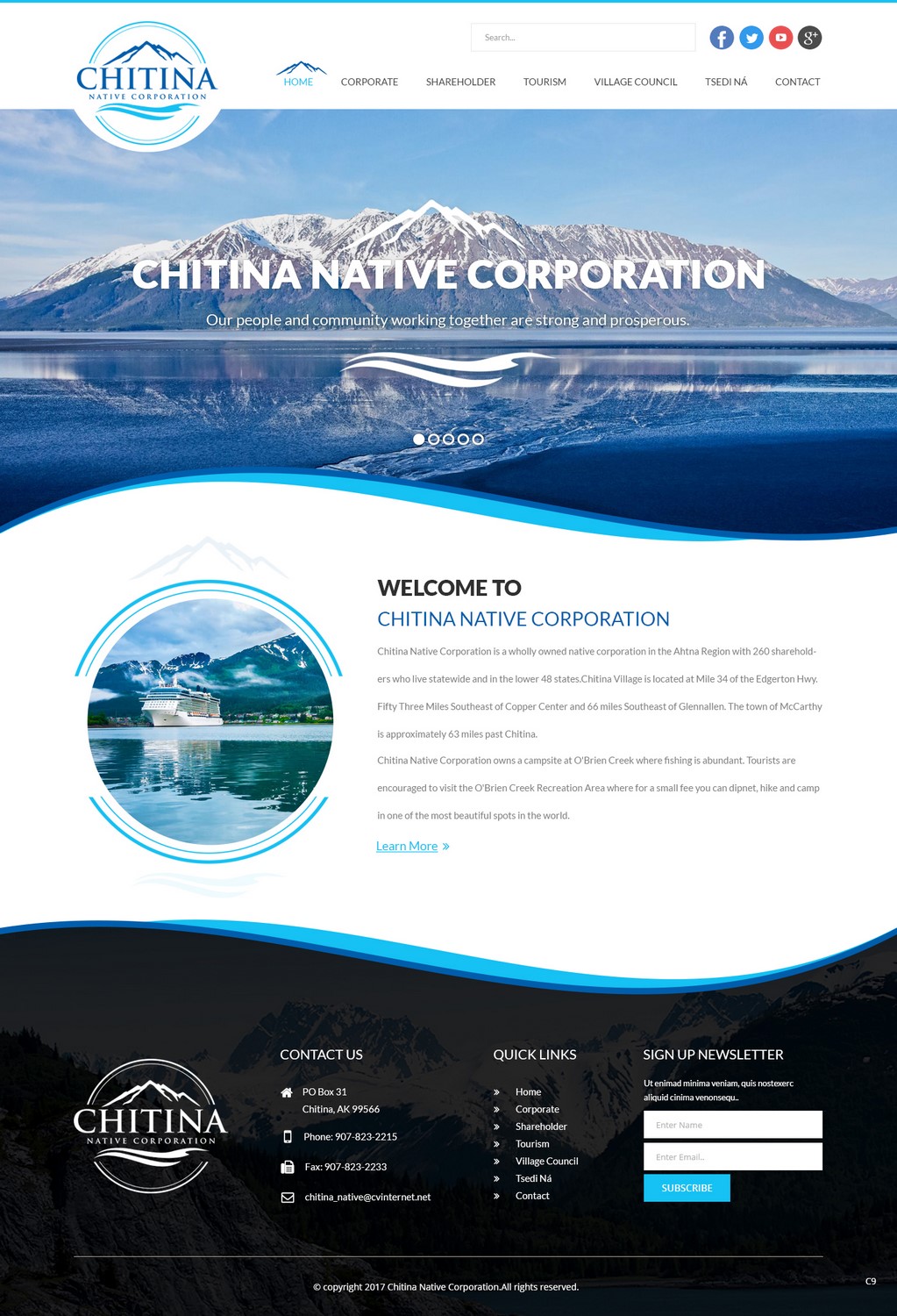 Web Design by pb for Chitina Native Corporation | Design #16178856