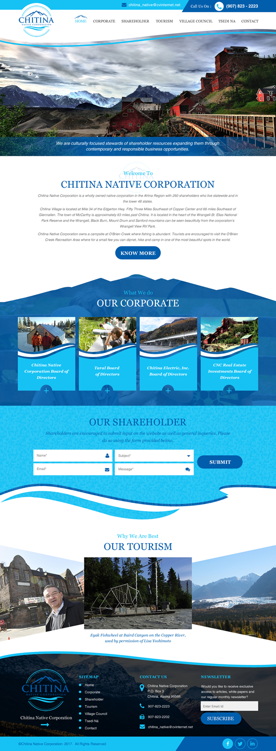 Web Design by rightway for Chitina Native Corporation | Design #16174859