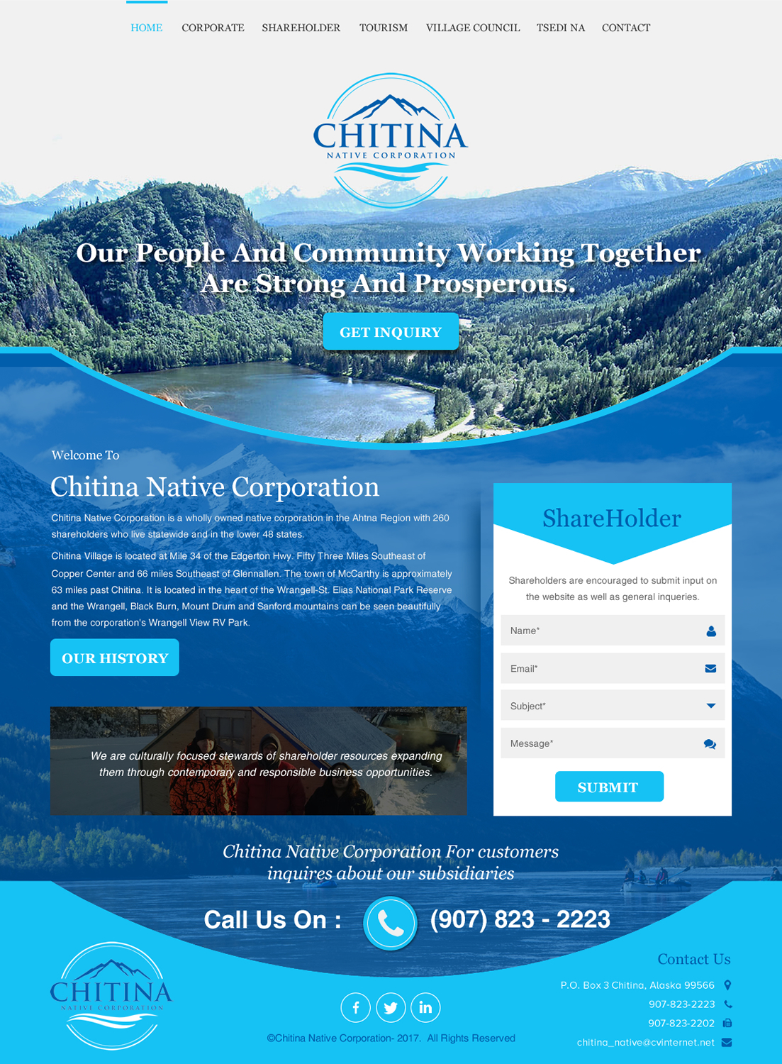 Web Design by rightway for Chitina Native Corporation | Design #16174863