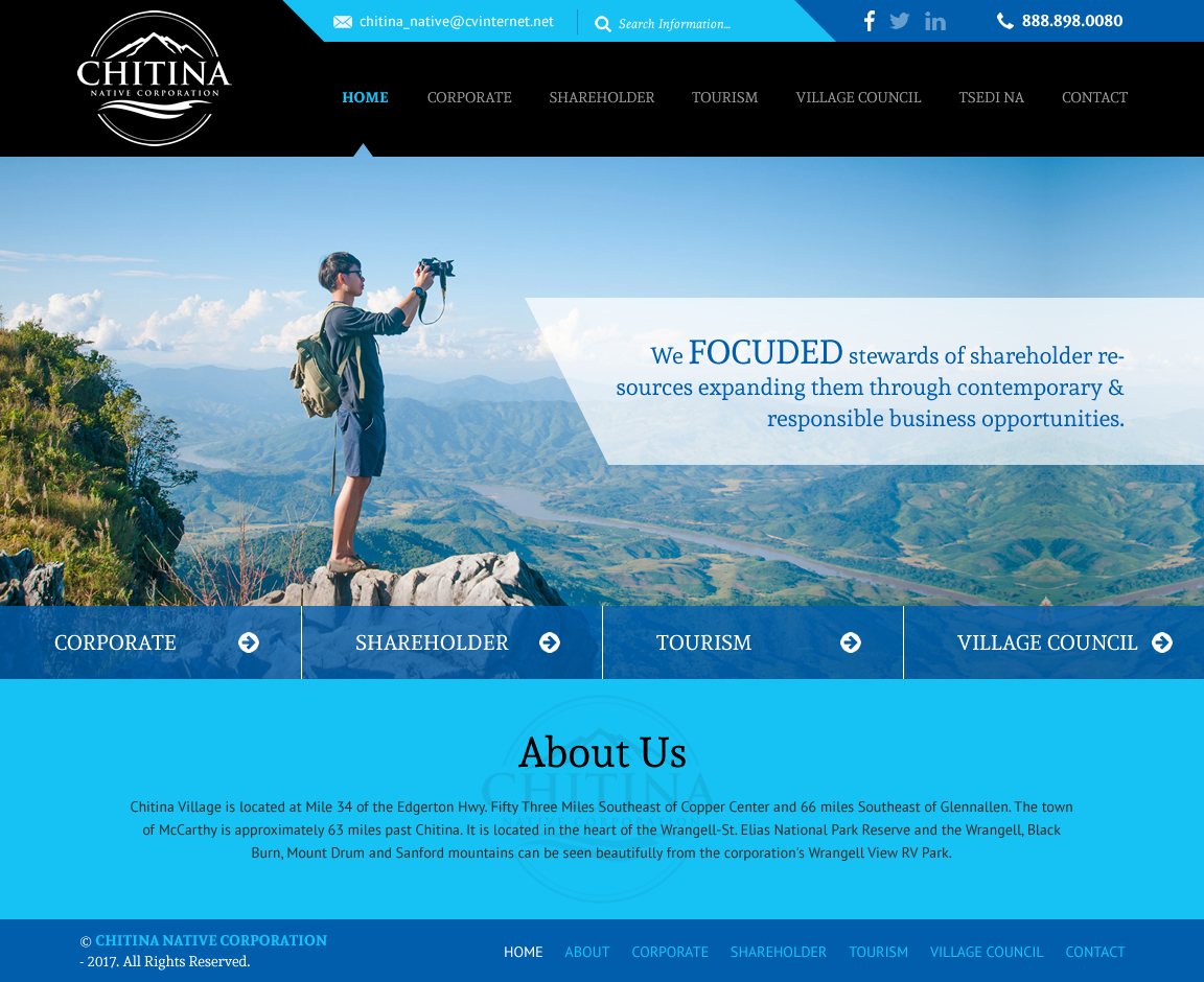 Web Design by rightway for Chitina Native Corporation | Design #16175880