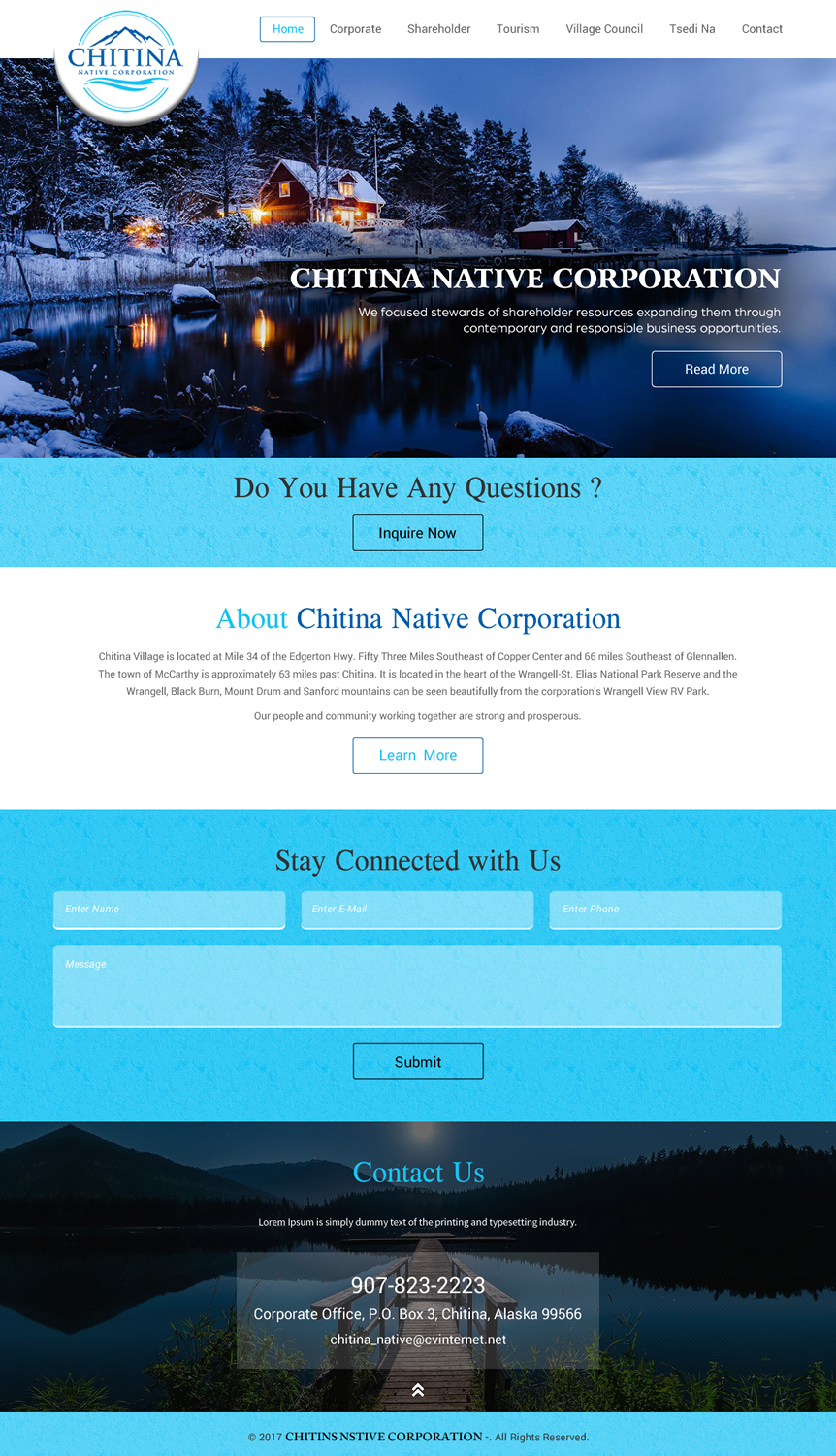 Web Design by rightway for Chitina Native Corporation | Design #16175881
