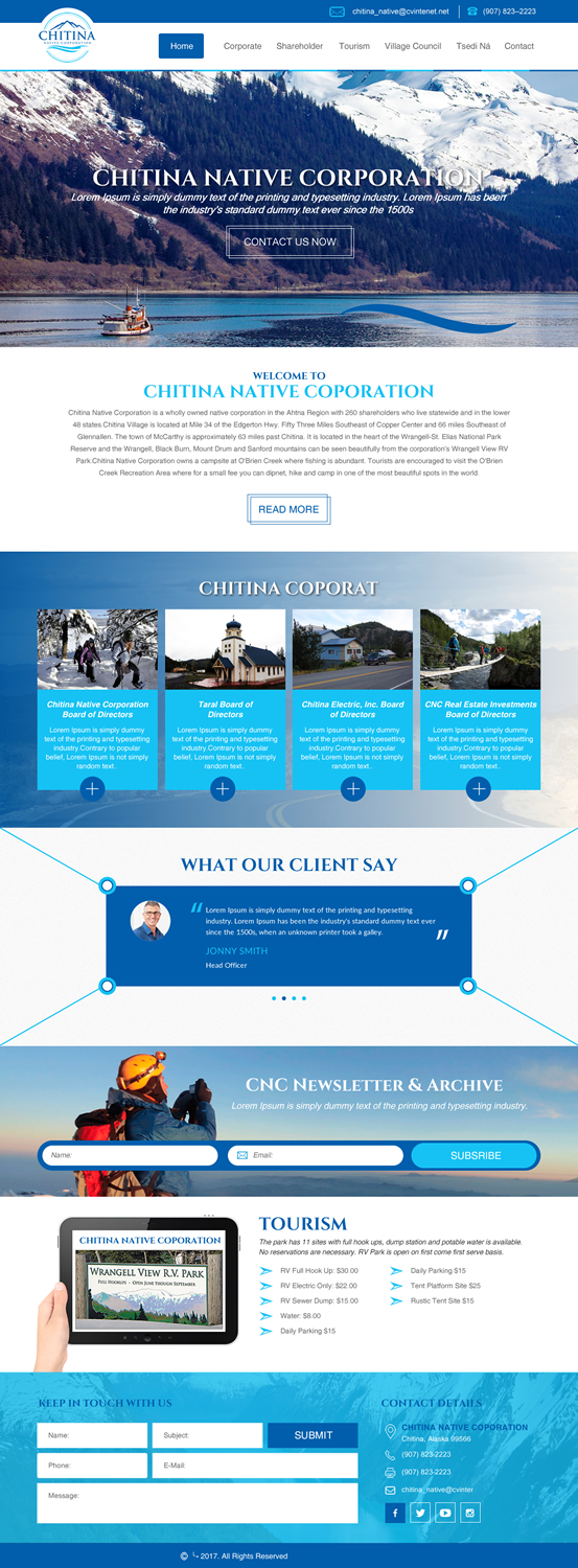 Web Design by rightway for Chitina Native Corporation | Design #16175882