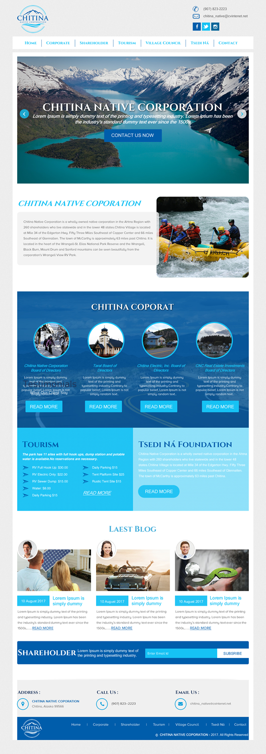 Web Design by rightway for Chitina Native Corporation | Design #16175947
