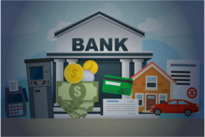 Create 5 Illustrations about Travel, Banking, Insurance, and Learning