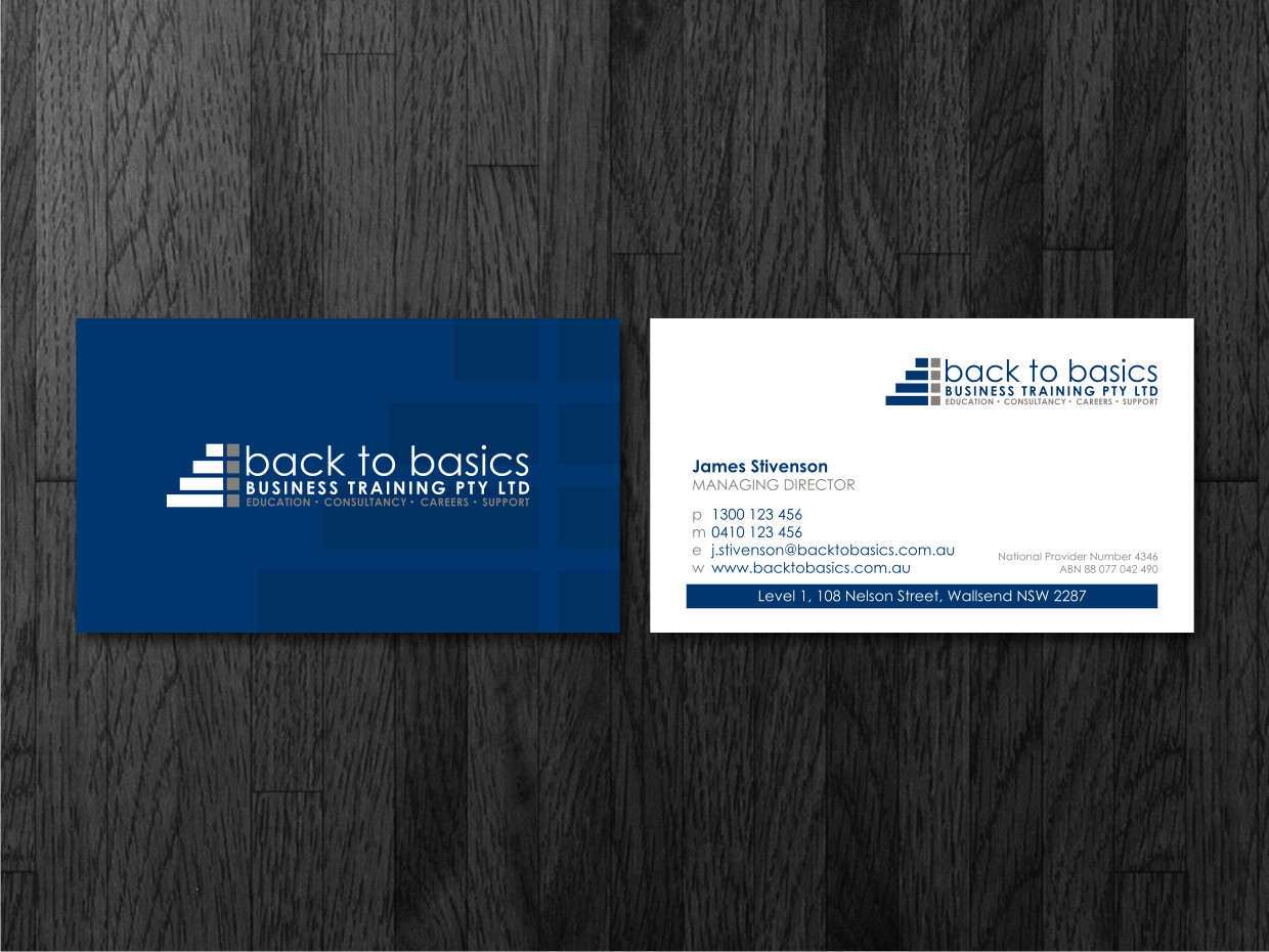 Visitenkarten-Design von Atvento Graphics für Back to Basics Business Training | Design #16206155