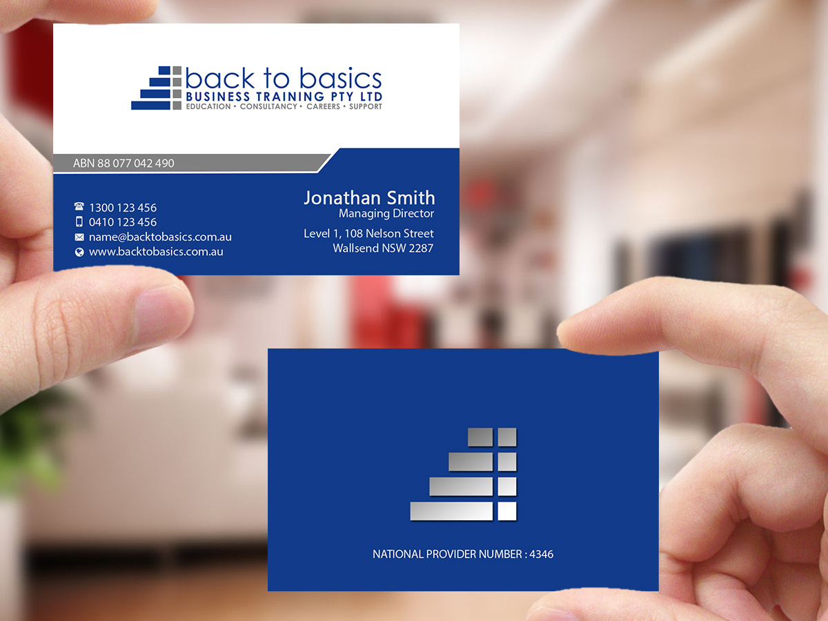 Business Card Design by Creations Box 2015 for Back to Basics Business Training | Design #16210251