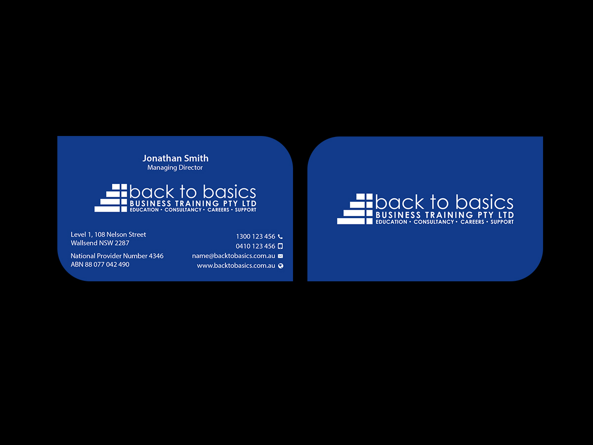 Business Card Design by Creations Box 2015 for Back to Basics Business Training | Design #16215697