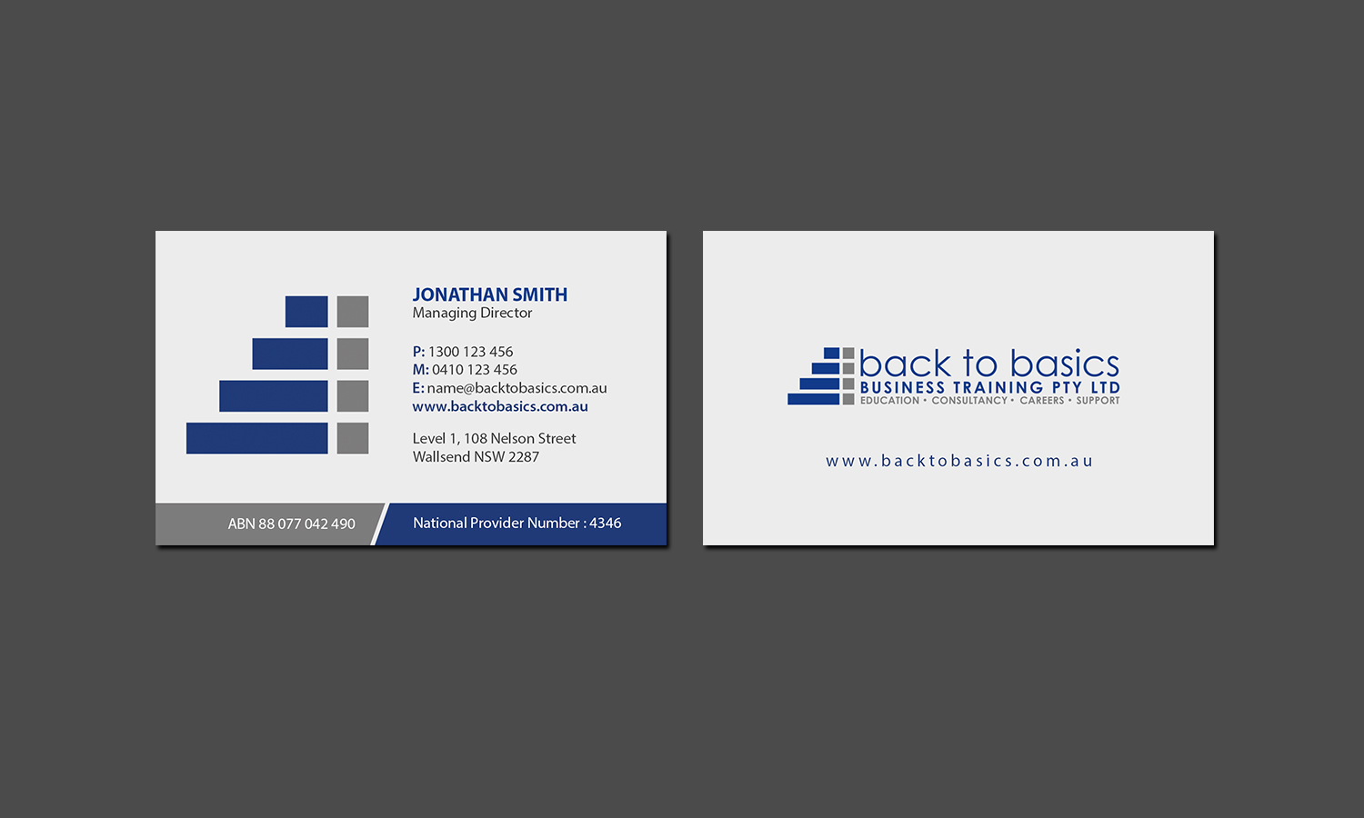 Visitenkarten-Design von Creations Box 2015 für Back to Basics Business Training | Design #16222352