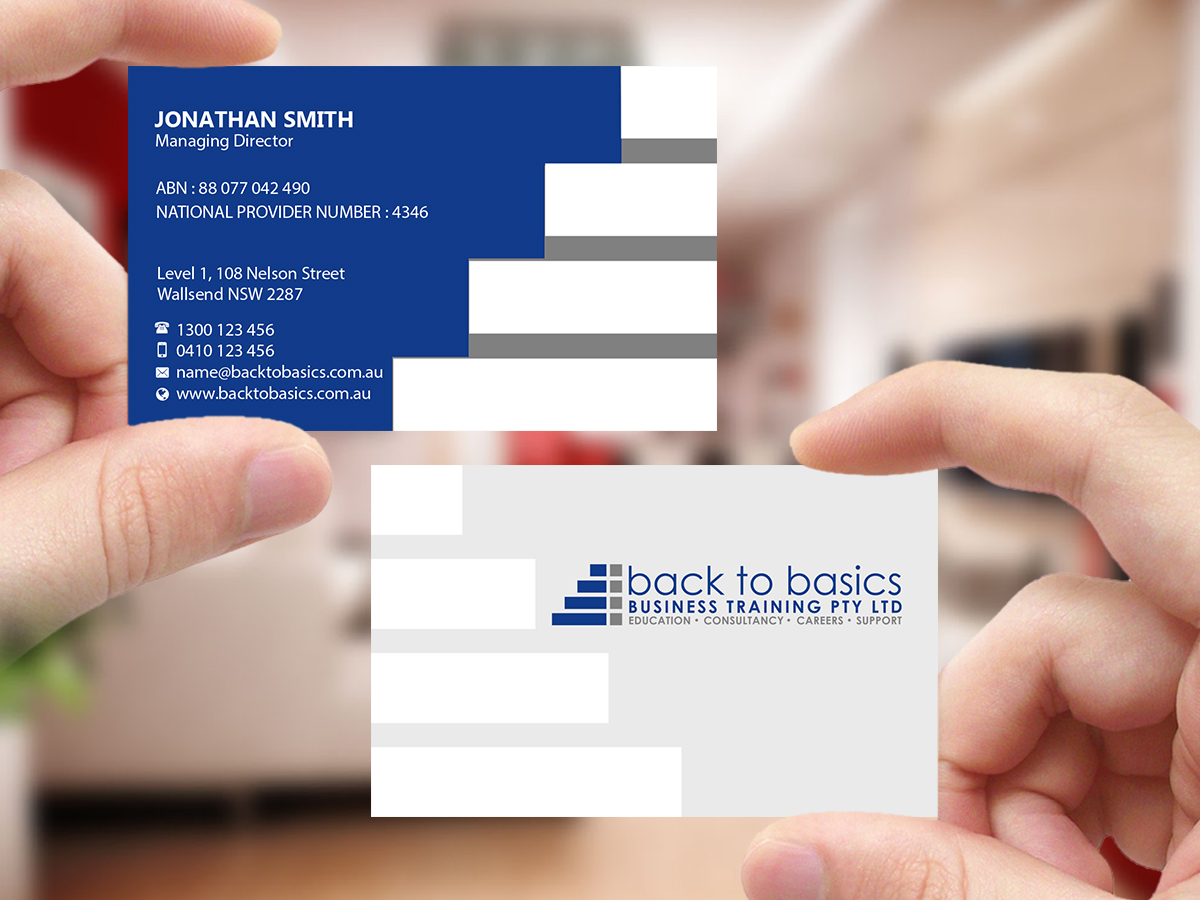 Business Card Design by Creations Box 2015 for Back to Basics Business Training | Design #16232680