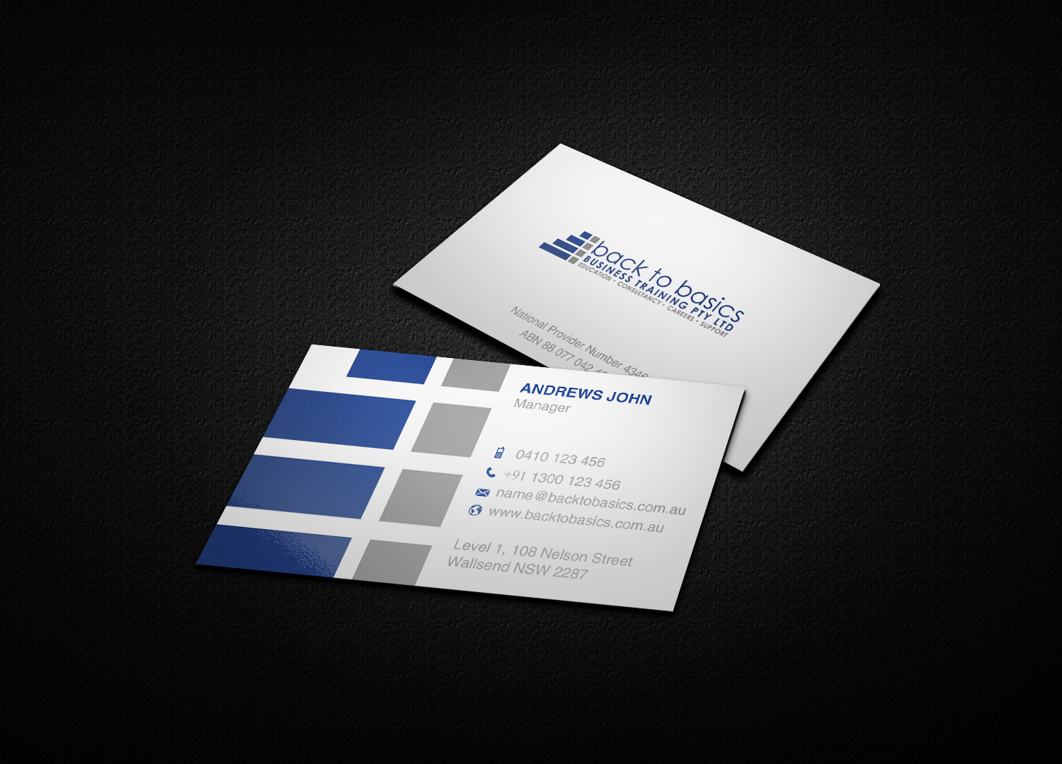 Visitenkarten-Design von Mango Media für Back to Basics Business Training | Design #16337971