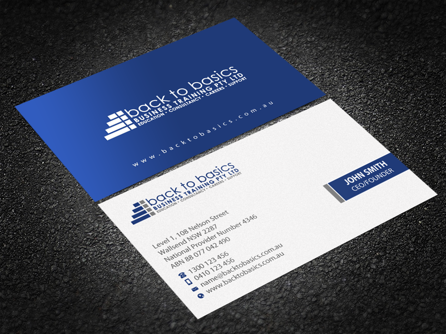 Business Card Design by Brand aid for Back to Basics Business Training | Design #16220106
