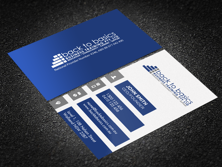 Business Card Design by Brand aid for Back to Basics Business Training | Design #16220112