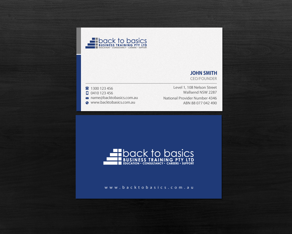Business Card Design by Brand aid for Back to Basics Business Training | Design #16220121