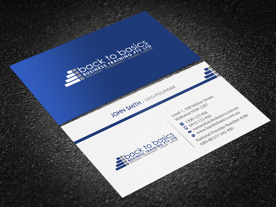 Business Card Design by Brand aid for Back to Basics Business Training | Design #16220122