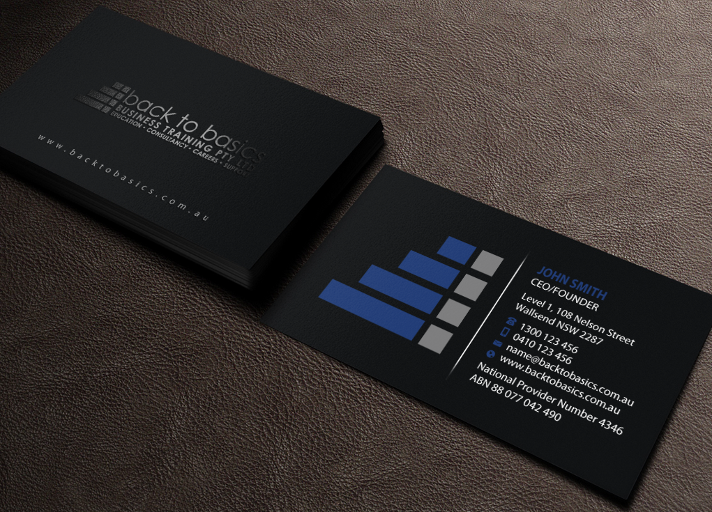 Business Card Design by Brand aid for Back to Basics Business Training | Design #16220129