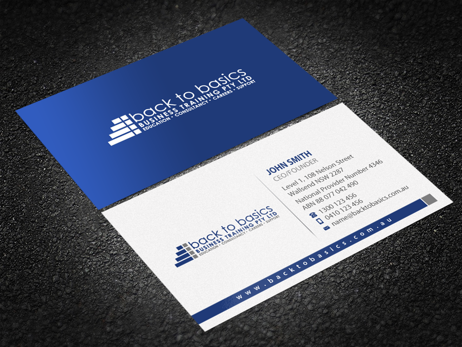 Business Card Design by Brand aid for Back to Basics Business Training | Design #16220133