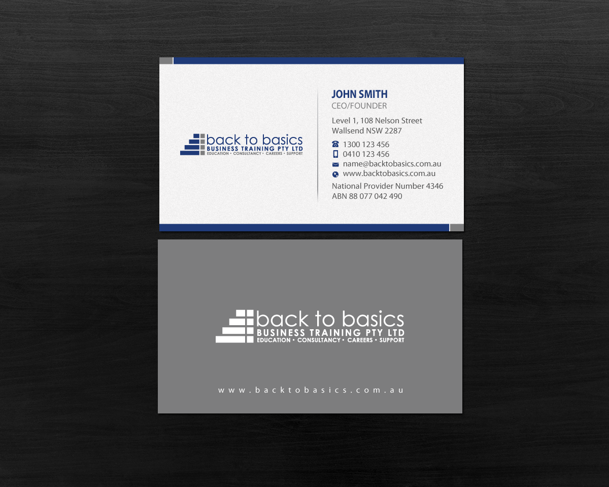 Business Card Design by Brand aid for Back to Basics Business Training | Design #16220135