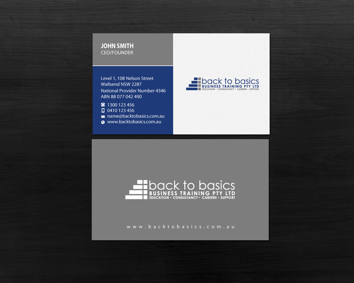 Business Card Design by Brand aid for Back to Basics Business Training | Design #16220177