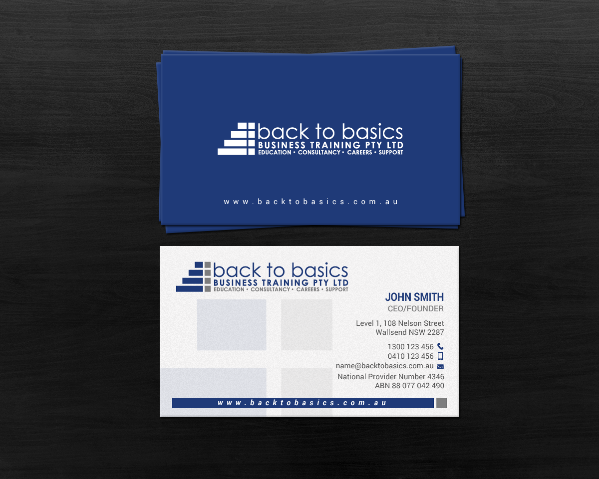 Visitenkarten-Design von chandrayaan.creative für Back to Basics Business Training | Design #16219454