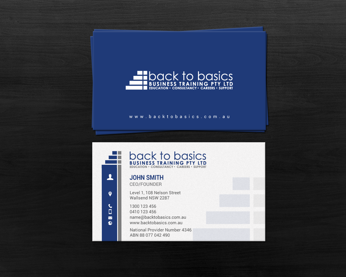 Visitenkarten-Design von chandrayaan.creative für Back to Basics Business Training | Design #16219455