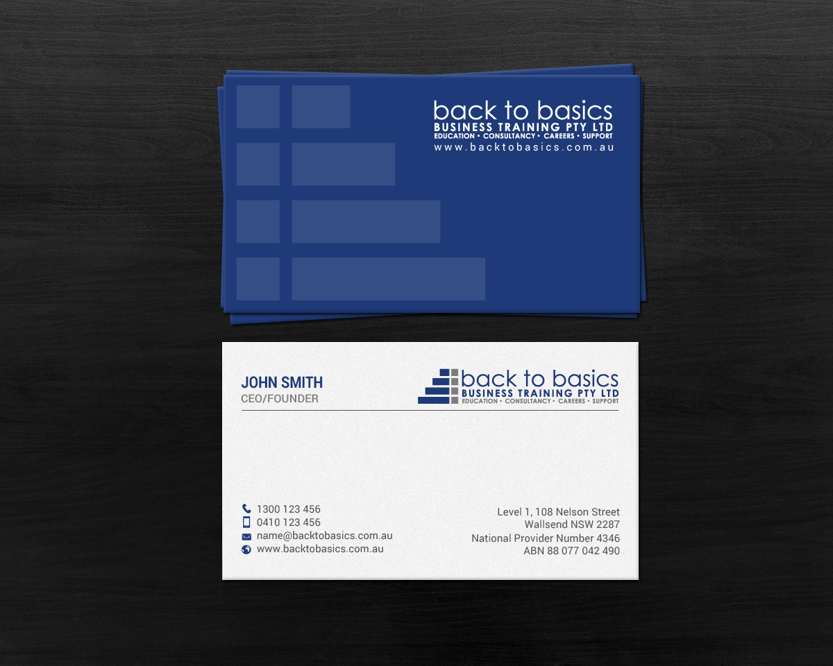Business Card Design by chandrayaan.creative for Back to Basics Business Training | Design #16219458