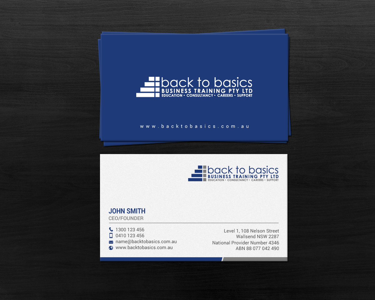 Business Card Design by chandrayaan.creative for Back to Basics Business Training | Design #16219461