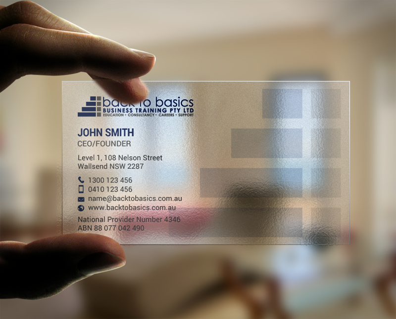 Design de Carte de Visite par chandrayaan.creative pour Back to Basics Business Training | Design #16219463