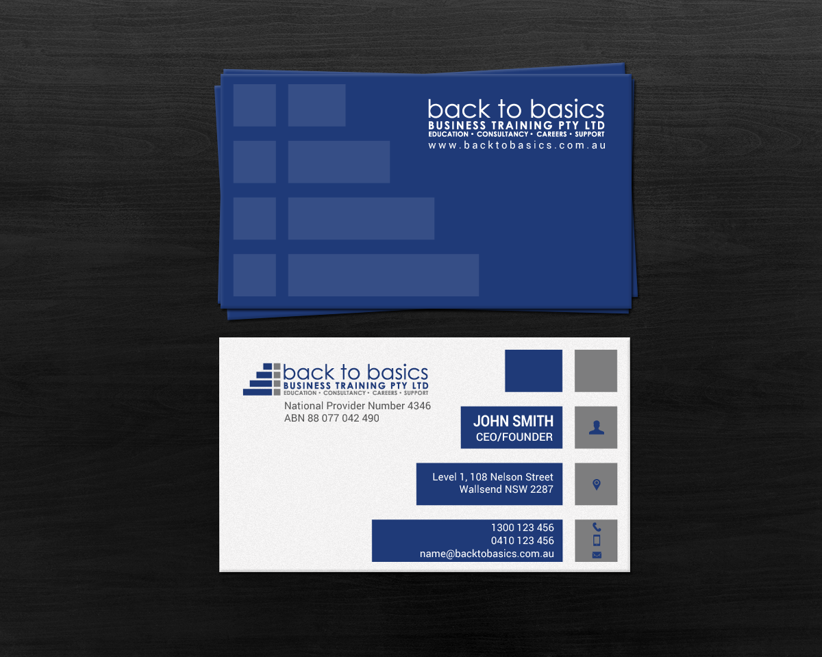 Design de Carte de Visite par chandrayaan.creative pour Back to Basics Business Training | Design #16219465