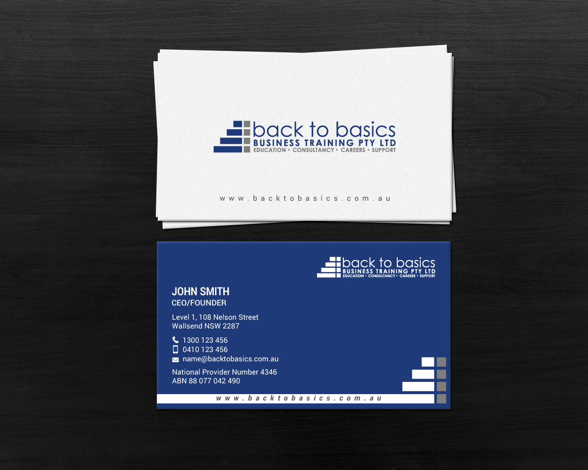 Business Card Design by chandrayaan.creative for Back to Basics Business Training | Design #16219467