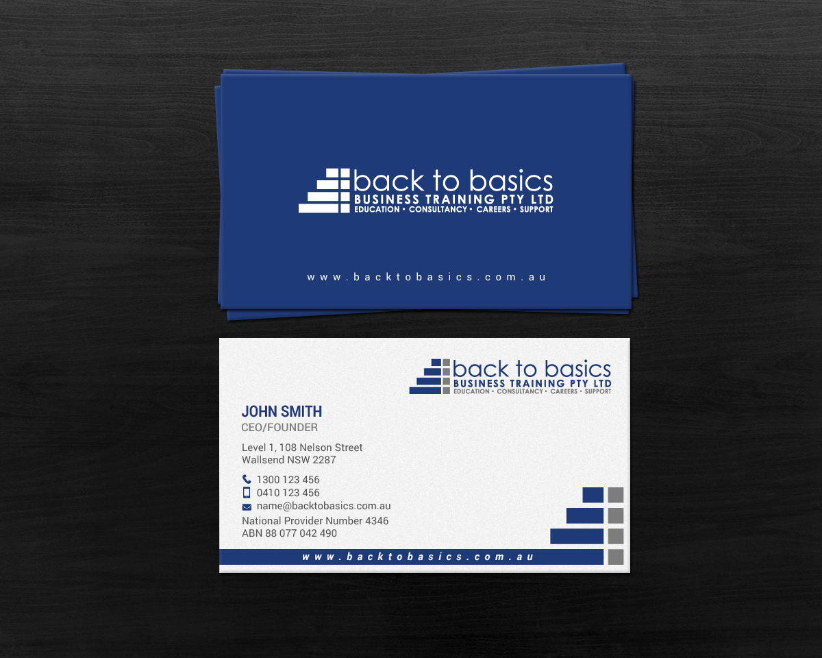 Business Card Design by chandrayaan.creative for Back to Basics Business Training | Design #16219469