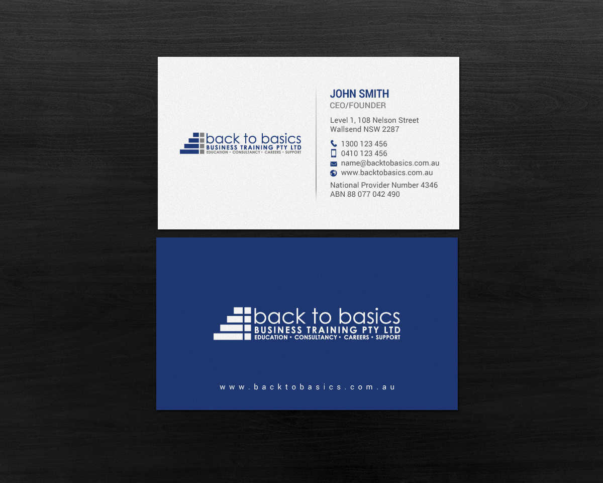 Business Card Design by chandrayaan.creative for Back to Basics Business Training | Design #16219481