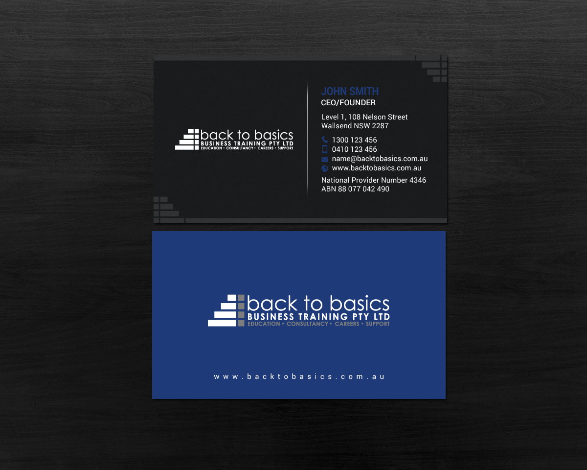 Visitenkarten-Design von chandrayaan.creative für Back to Basics Business Training | Design #16219488