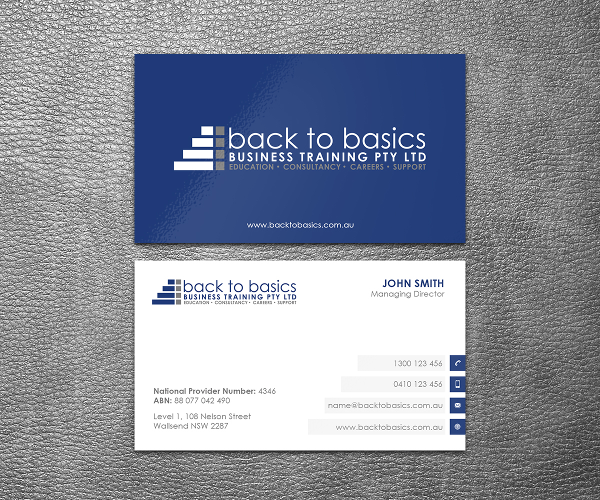 Visitenkarten-Design von SS_Designs für Back to Basics Business Training | Design #16206415