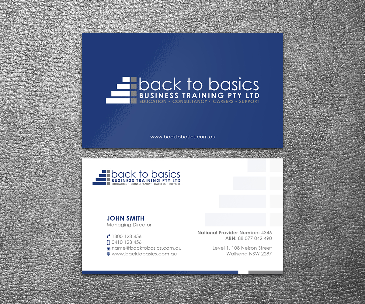 Visitenkarten-Design von SS_Designs für Back to Basics Business Training | Design #16206419