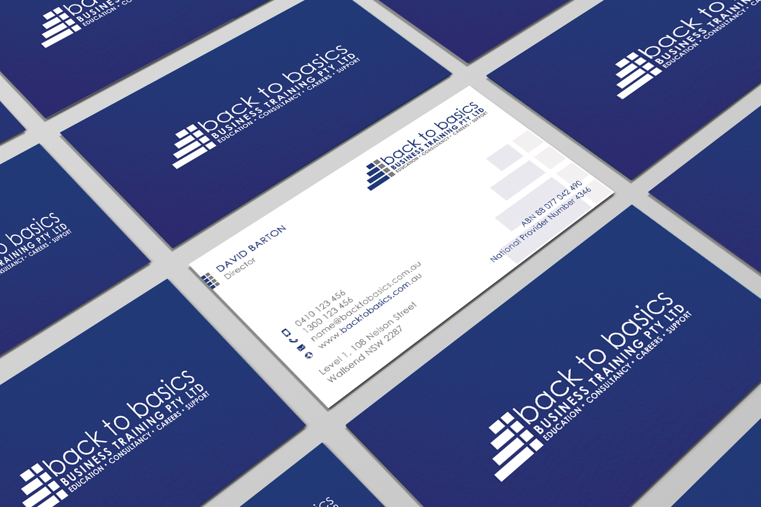 Visitenkarten-Design von Graphic Flame für Back to Basics Business Training | Design #16350413