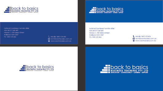 Business Card Design by faressoulatn for Back to Basics Business Training | Design #16219963