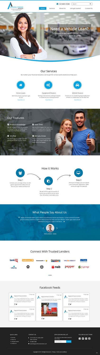 Web Design by pb for Regional Finance Brokers | Design #16209140