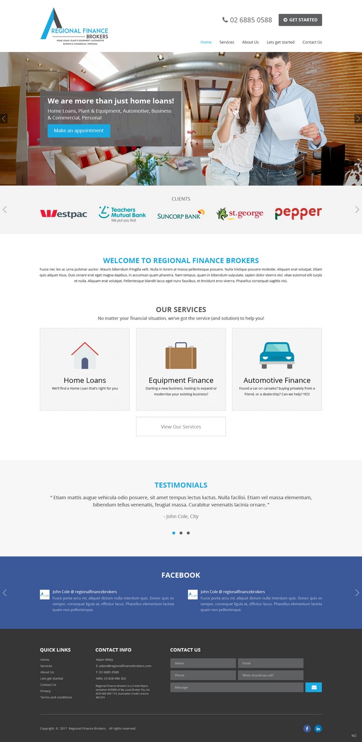 Web Design par pb pour Regional Finance Brokers | Design #16209141