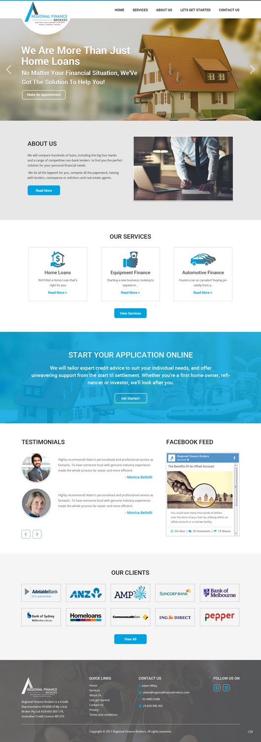Web Design by pb for Regional Finance Brokers | Design #16209147