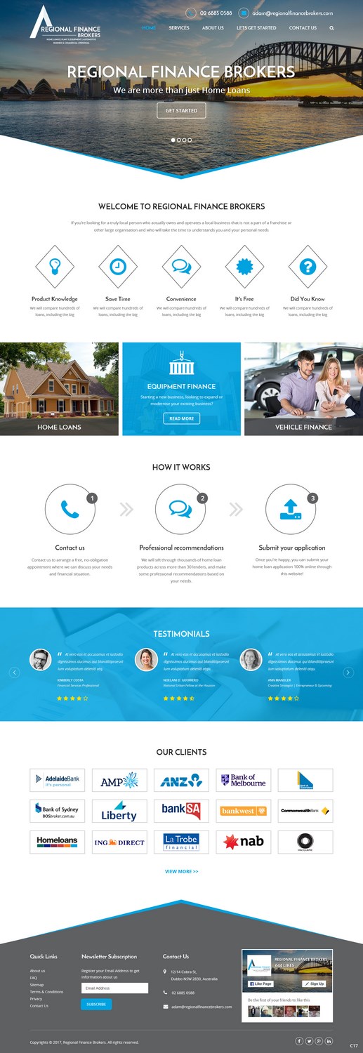 Web Design by pb for Regional Finance Brokers | Design #16209148