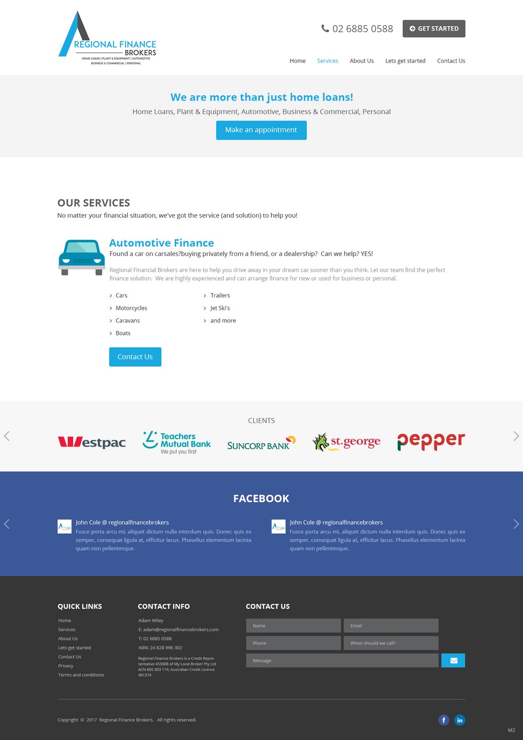 Web Design par pb pour Regional Finance Brokers | Design #16331630