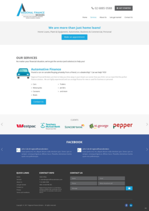 Web Design par pb pour Regional Finance Brokers | Design : #16331630