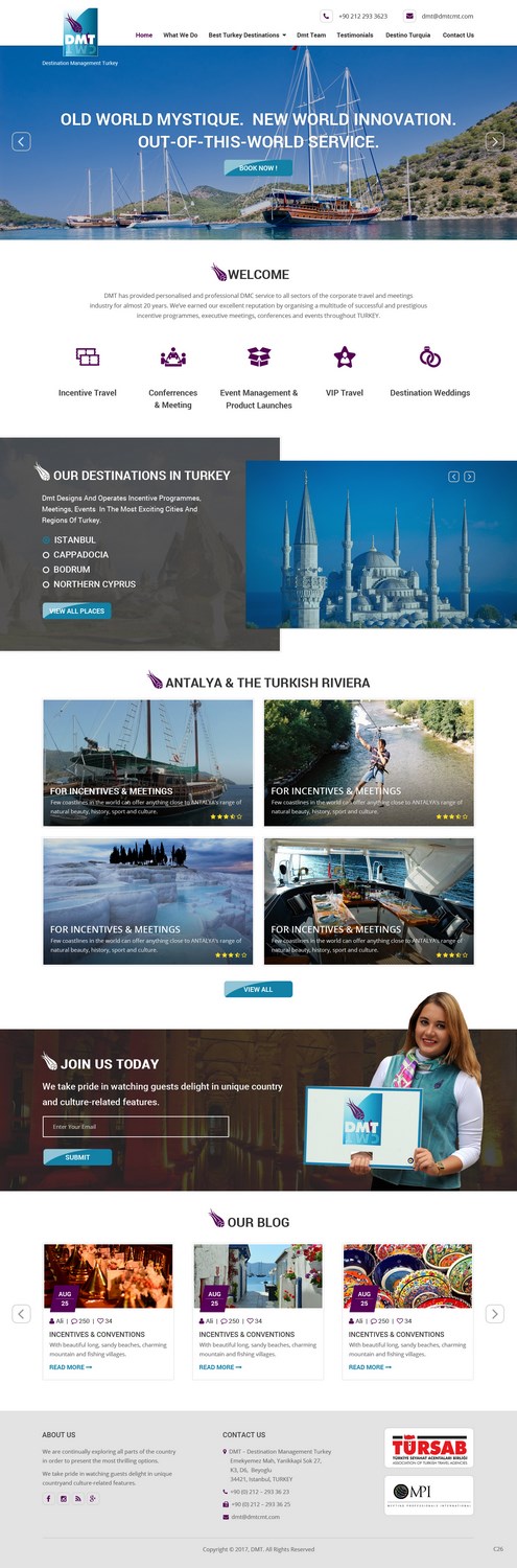 Web Design by pb for DMT DESTINATION MANAGEMENT TR | Design #16234071