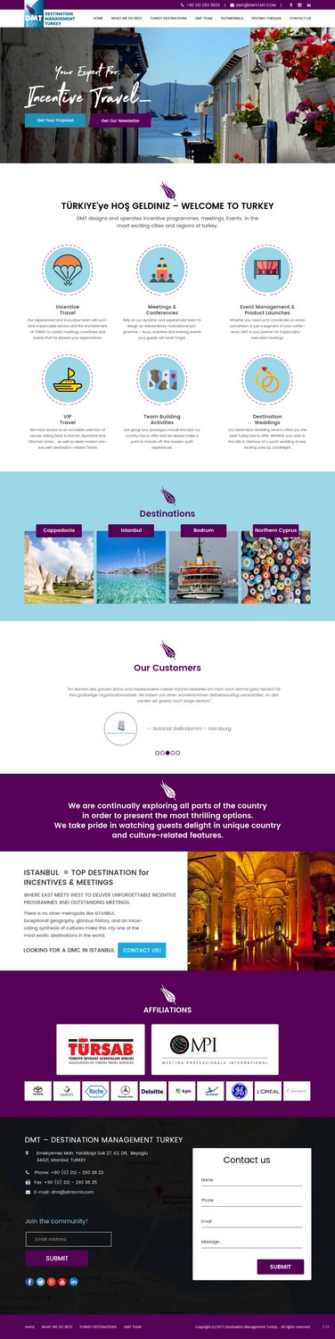 Web Design by pb for DMT DESTINATION MANAGEMENT TR | Design #16234072